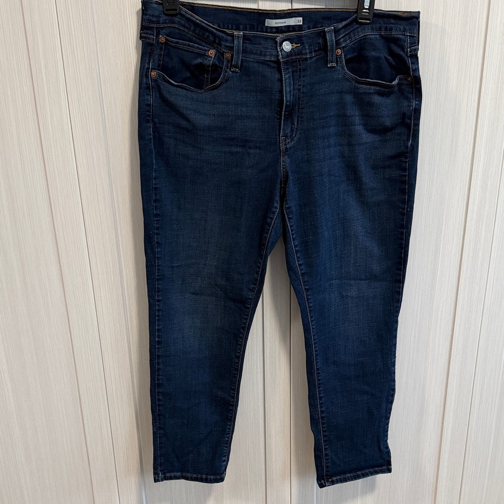 Women's Dark Blue Boyfriend Jeans